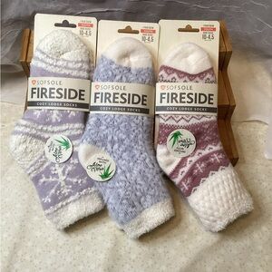 Sofsole Fireside Cozy Lodge Crew Socks Youth Size 10-4.5 Aloe Vera Infused NWT